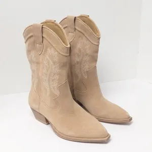Crown Vintage Stava Cowboy Boots, Macchiato Cow Suede, Women's 6.5