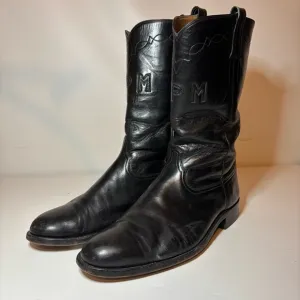 Custom Made Kangaroo Western Boots By Morado Brothers Almond Toe Black Size 12