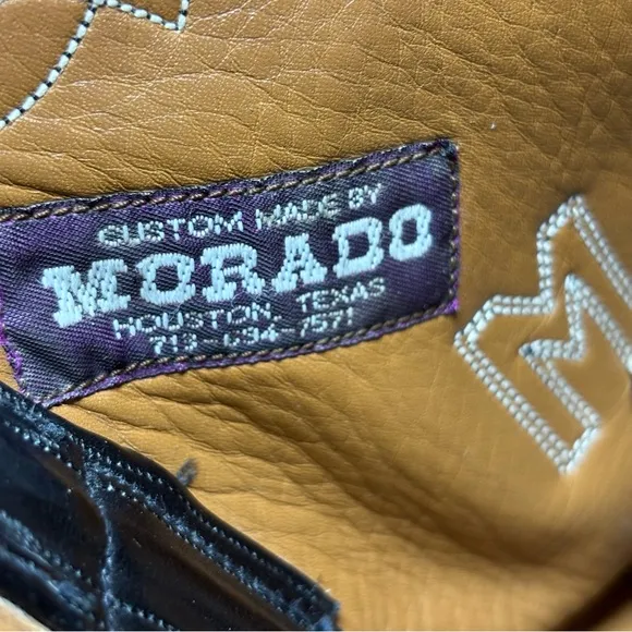 Custom Made Kangaroo Western Boots By Morado Brothers Almond Toe Black Size 12