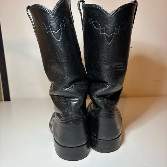 Custom Made Kangaroo Western Boots By Morado Brothers Almond Toe Black Size 12