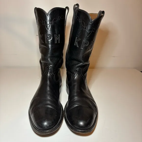 Custom Made Kangaroo Western Boots By Morado Brothers Almond Toe Black Size 12