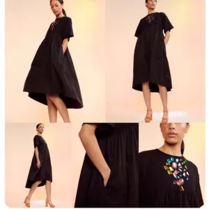 Cynthia Rowley Gem Stone T-shirt Dress In Black Size L