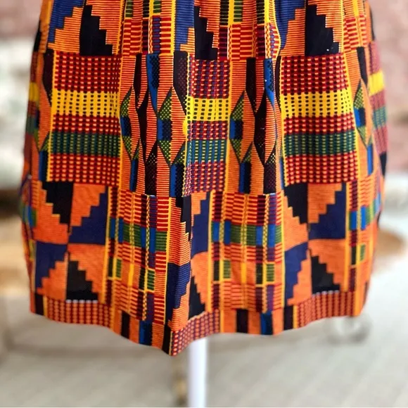 Cynthia Rowley Orange Multi Southwestern Aztec Circle Mini Skirt M