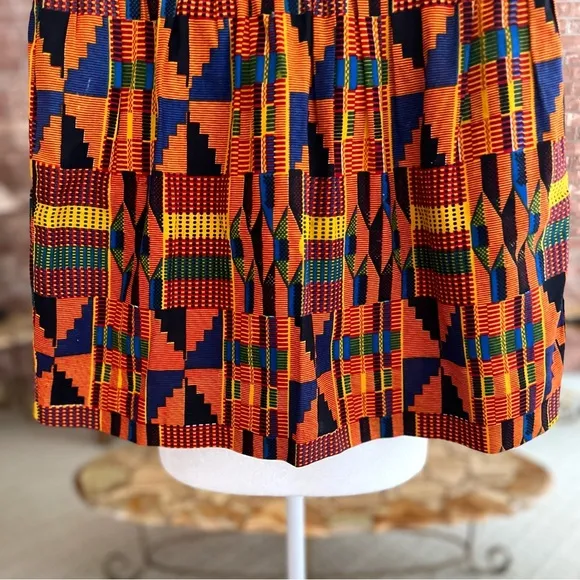 Cynthia Rowley Orange Multi Southwestern Aztec Circle Mini Skirt M