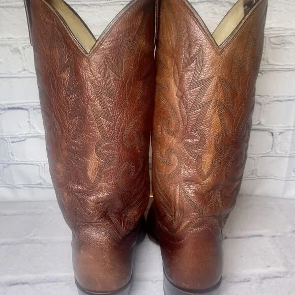 Dan Post Cowhide Western Boots Mens Size 8.5D Brownish Red Leather 16781 Vintage