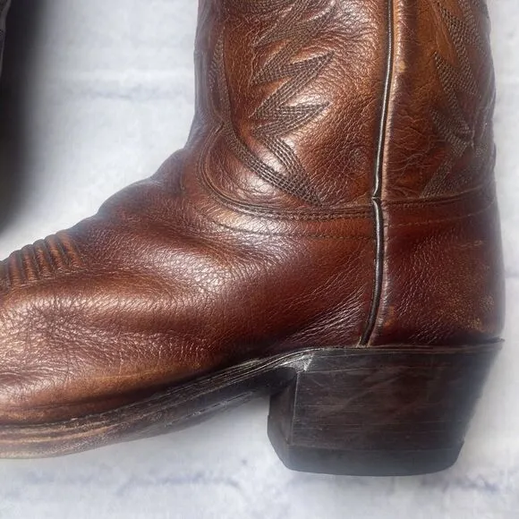 Dan Post Cowhide Western Boots Mens Size 8.5D Brownish Red Leather 16781 Vintage