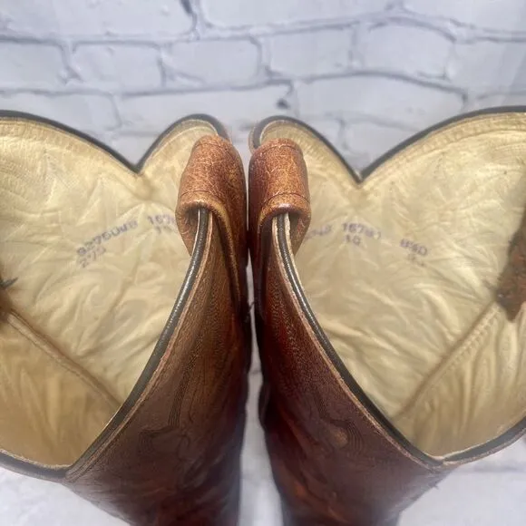 Dan Post Cowhide Western Boots Mens Size 8.5D Brownish Red Leather 16781 Vintage