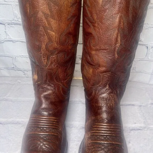 Dan Post Cowhide Western Boots Mens Size 8.5D Brownish Red Leather 16781 Vintage
