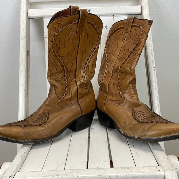 ⭐️Dan Post Vintage Laredo Brown Leather Men's Cowboy boots size 10