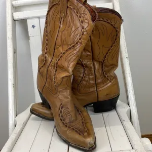 ⭐️Dan Post Vintage Laredo Brown Leather Men's Cowboy boots size 10