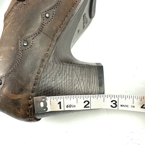 Dansko Nevin Mary Jane Shoes 41 Brown Leather Chunky Studded Clogs Womens