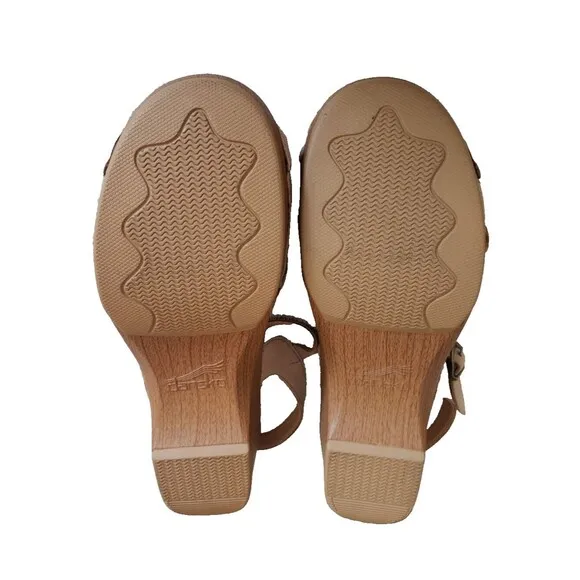 Dansko Sissy Strappy Leather Sandal Women 41 Cream Boho Hippie Minimalist Comfy