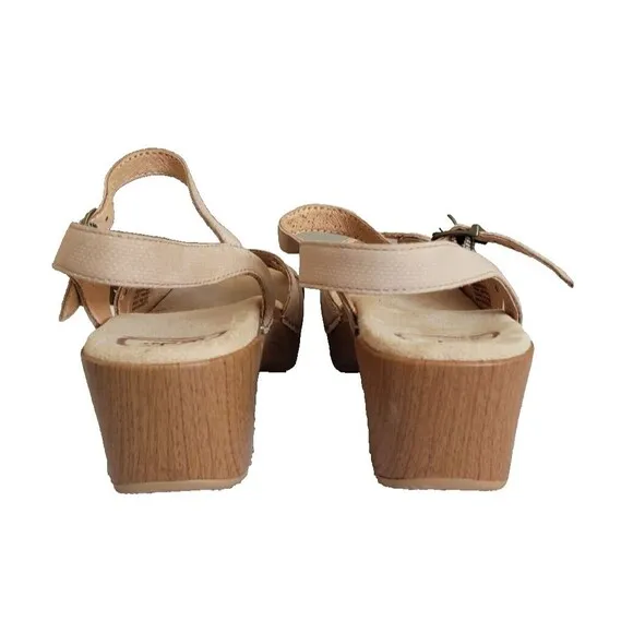 Dansko Sissy Strappy Leather Sandal Women 41 Cream Boho Hippie Minimalist Comfy