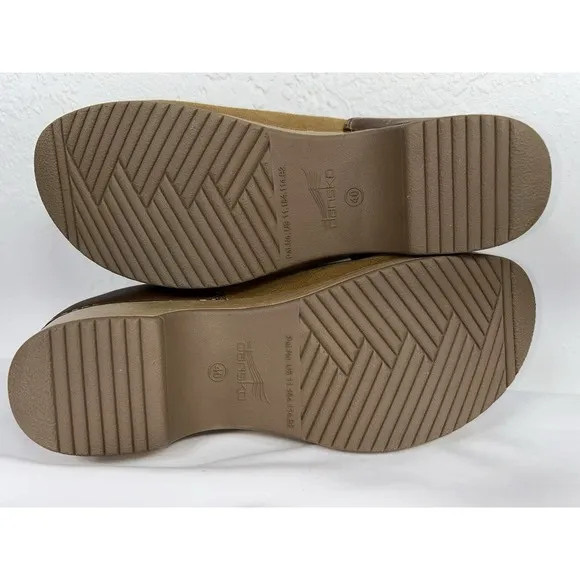 Dansko Women's Brenna Slip-On Clog - Tan Burnished Suede EU 40  US 9.5-10