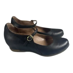 Dansko Women’s Loralie Black Leather Wedge Mary Jane Shoes