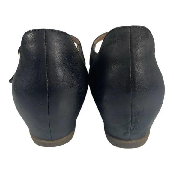 Dansko Women’s Loralie Black Leather Wedge Mary Jane Shoes