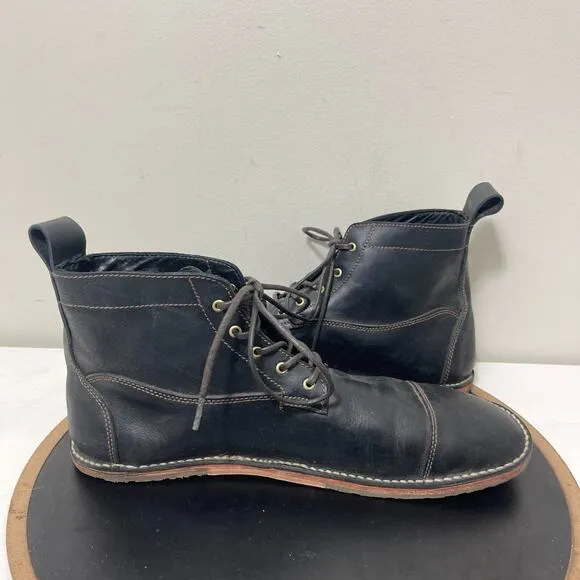 Davinci Barefoot Boots Mens Size 13 Black Lapworth Blucher Leather Minimalist
