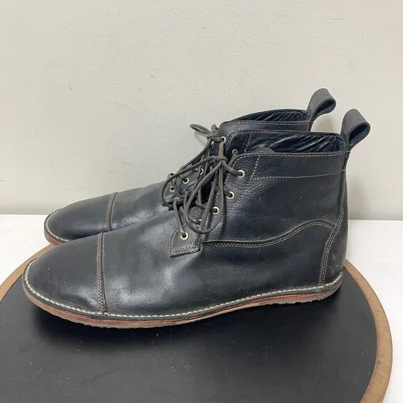 Davinci Barefoot Boots Mens Size 13 Black Lapworth Blucher Leather Minimalist