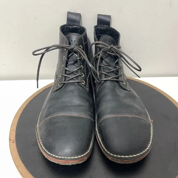 Davinci Barefoot Boots Mens Size 13 Black Lapworth Blucher Leather Minimalist