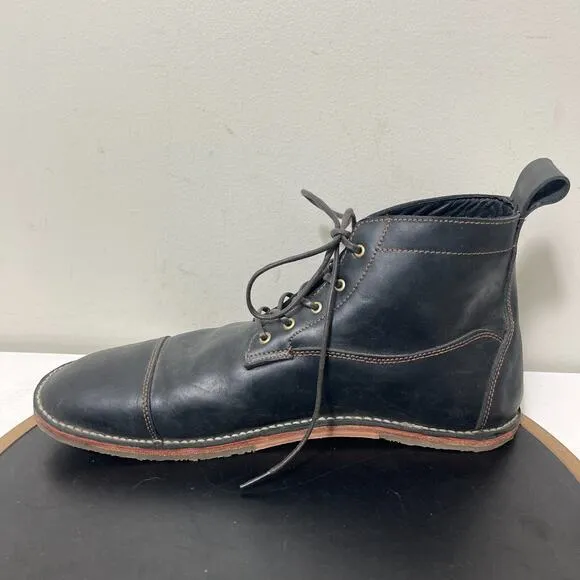 Davinci Barefoot Boots Mens Size 13 Black Lapworth Blucher Leather Minimalist