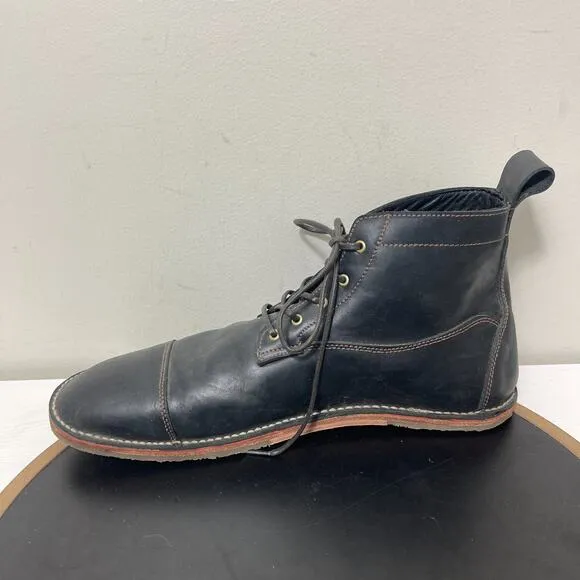 Davinci Barefoot Boots Mens Size 13 Black Lapworth Blucher Leather Minimalist