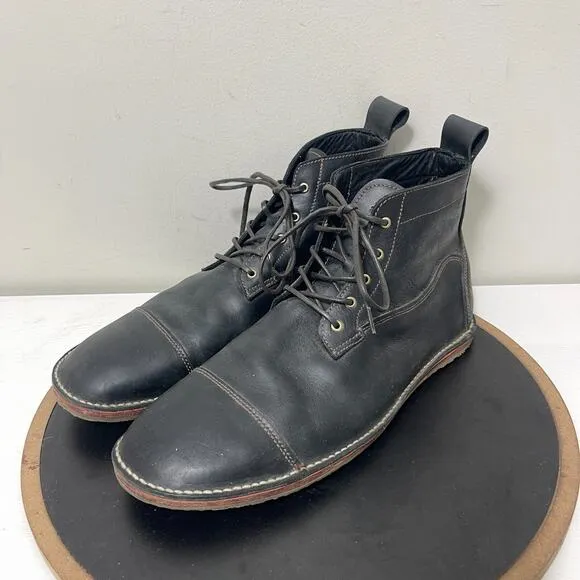 Davinci Barefoot Boots Mens Size 13 Black Lapworth Blucher Leather Minimalist
