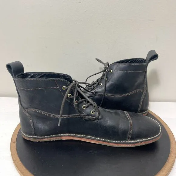 Davinci Barefoot Boots Mens Size 13 Black Lapworth Blucher Leather Minimalist