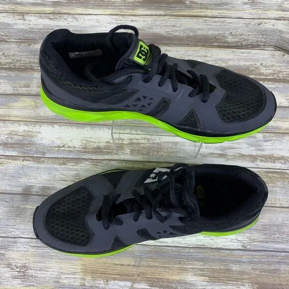 DC Shoes Mens 10 Black Lime Unilite‎ Trainers Skateboard Sneakers