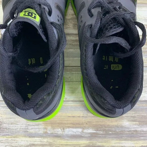 DC Shoes Mens 10 Black Lime Unilite‎ Trainers Skateboard Sneakers