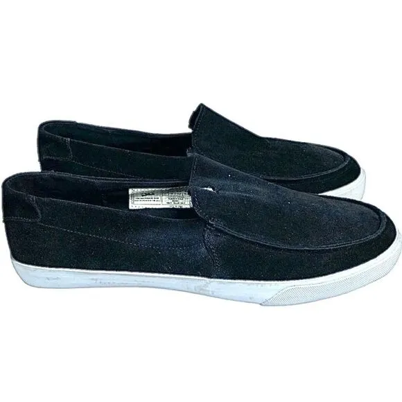 DC Shoes Skateboard Men’s Sneakers Slip On Flats Size 11 Medium Black Suede EUC