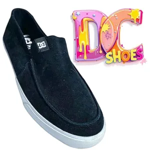 DC Shoes Skateboard Men’s Sneakers Slip On Flats Size 11 Medium Black Suede EUC