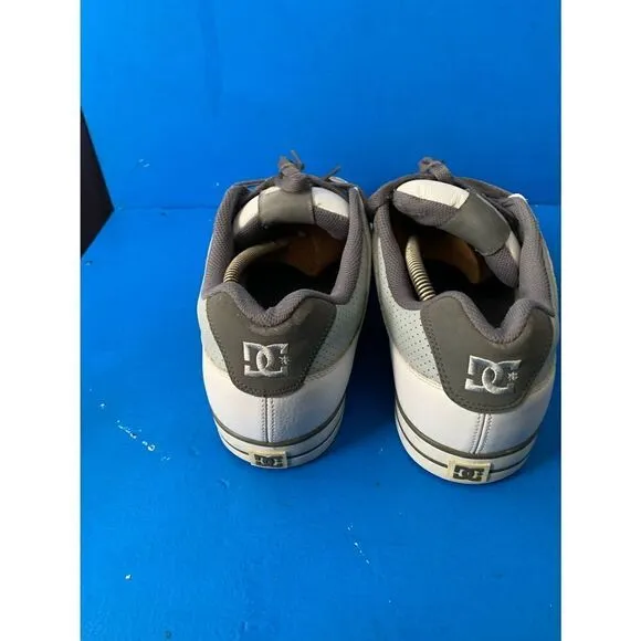 DC Skateboard Shoes Pure White/Battleship/White -size 10.5