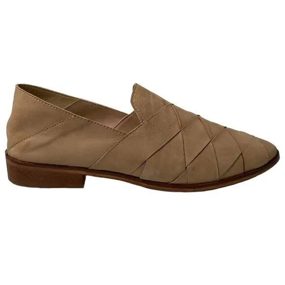 Diba True No Evidence Leather Basket Weave Loafer Shoes 11218 Low Heel Pointy
