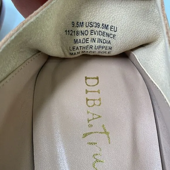 Diba True No Evidence Leather Basket Weave Loafer Shoes 11218 Low Heel Pointy
