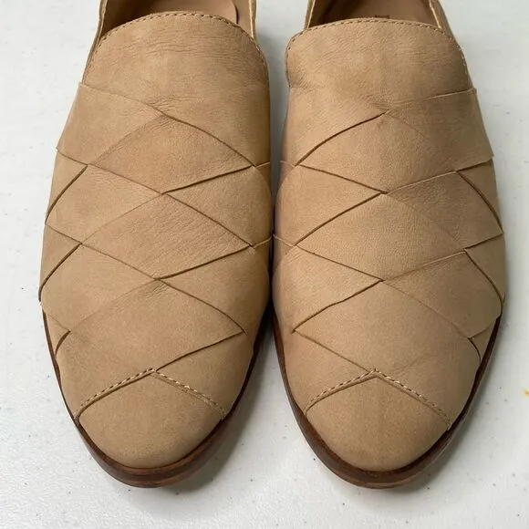 Diba True No Evidence Leather Basket Weave Loafer Shoes 11218 Low Heel Pointy