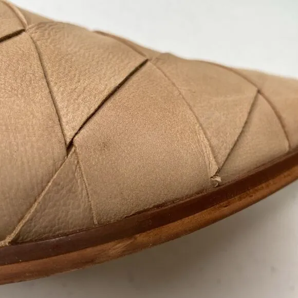 Diba True No Evidence Leather Basket Weave Loafer Shoes 11218 Low Heel Pointy