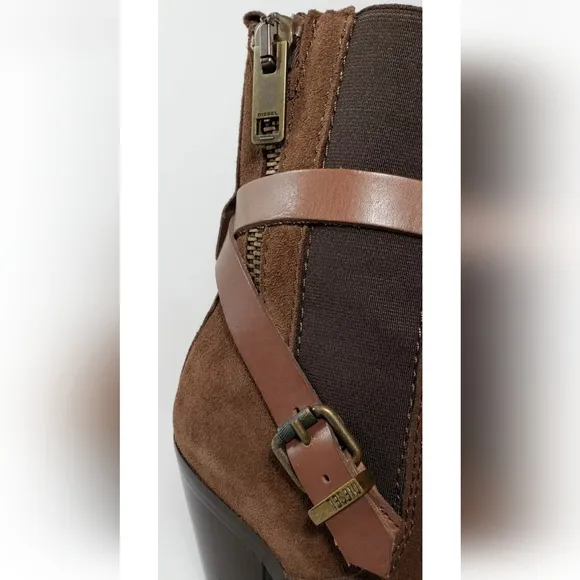 Diesel Ankle Boots Booties, Brown Suede Leather, Size 7, 37 *NICE!*