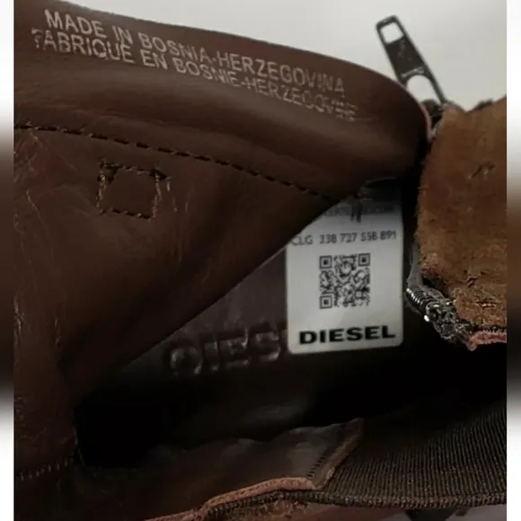 Diesel Ankle Boots Booties, Brown Suede Leather, Size 7, 37 *NICE!*
