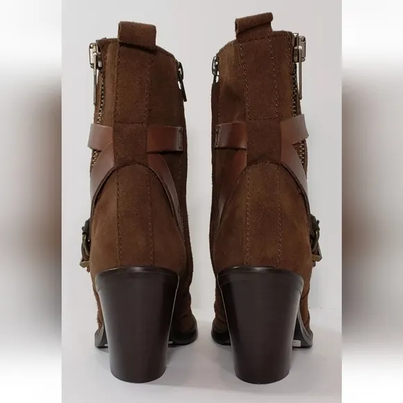 Diesel Ankle Boots Booties, Brown Suede Leather, Size 7, 37 *NICE!*