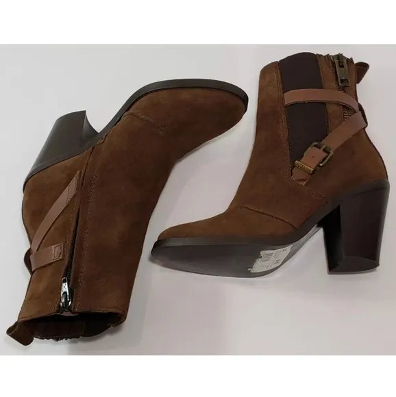 Diesel Ankle Boots Booties, Brown Suede Leather, Size 7, 37 *NICE!*