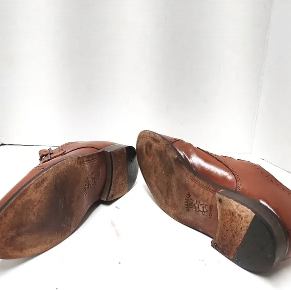 Dimitri men's dress shores double buckle leather brown made in Italy Size: 7 1/2