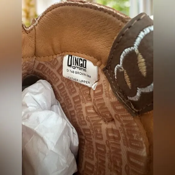 DINGO Leather Floral Embroidered Cowgirl boots Size 8