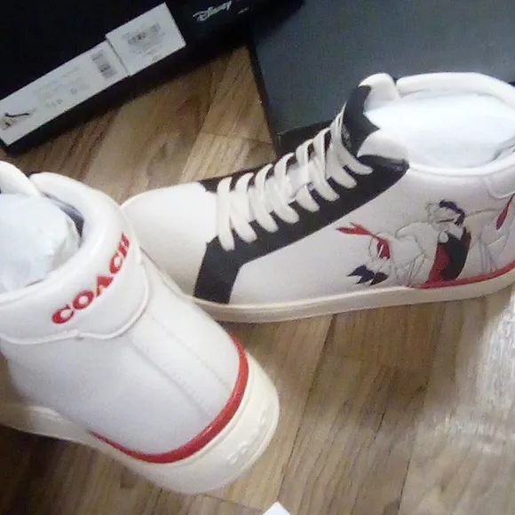 Disney X Coach Curella Clip Hightop Tennis Shoes New Limited  Size 7.5
