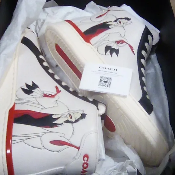 Disney X Coach Curella Clip Hightop Tennis Shoes New Limited  Size 7.5