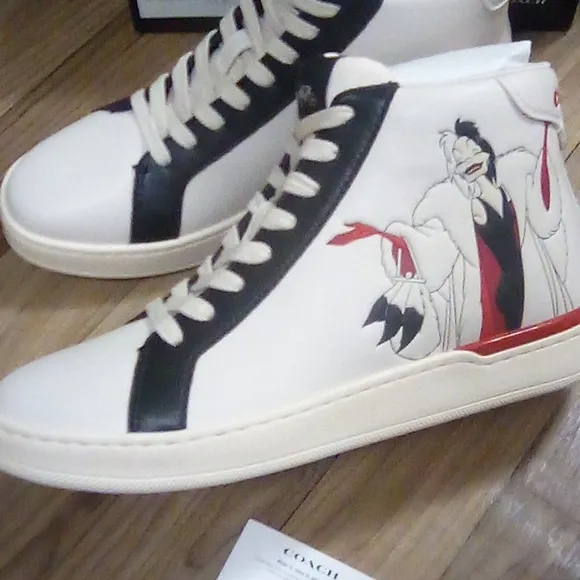 Disney X Coach Curella Clip Hightop Tennis Shoes New Limited  Size 7.5