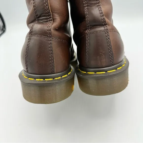 Doc Marten 1460 Pascal England Made Ripple Sole Boots dark brown vintage style