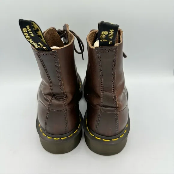 Doc Marten 1460 Pascal England Made Ripple Sole Boots dark brown vintage style