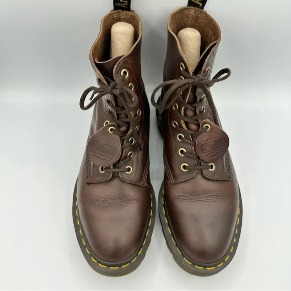 Doc Marten 1460 Pascal England Made Ripple Sole Boots dark brown vintage style
