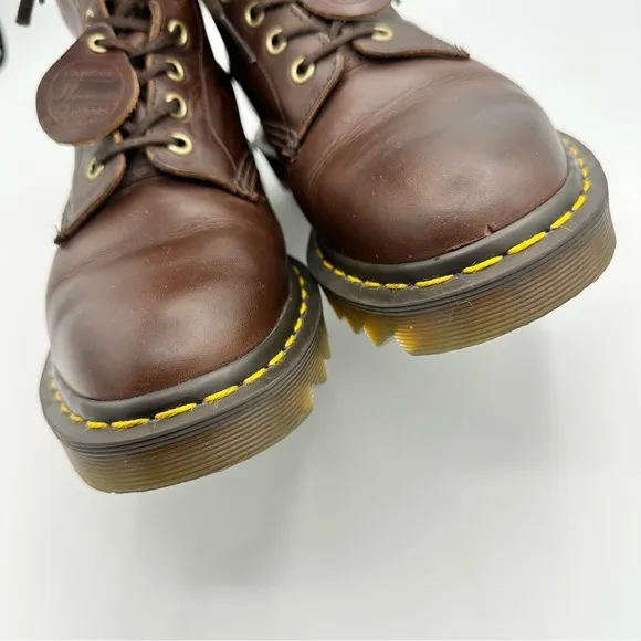 Doc Marten 1460 Pascal England Made Ripple Sole Boots dark brown vintage style