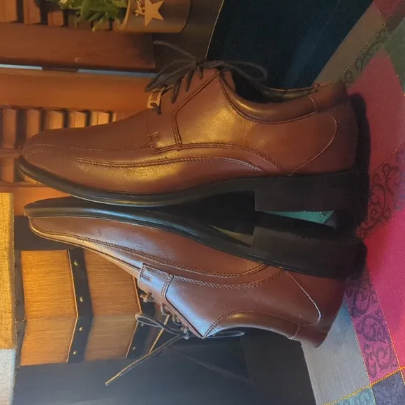Dockers Endow Oxford Leather Dress Shoes Men's 10.5 W Chestnut NEW NWOB NICE
